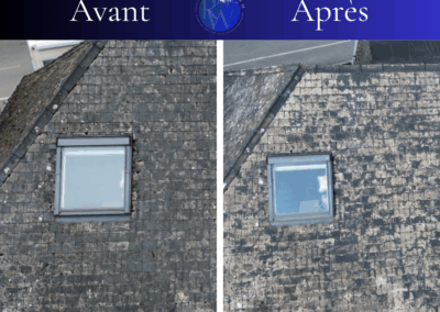 Démoussage de toiture par R-Wash avant/après