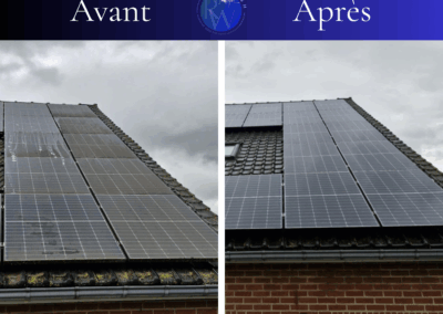 Nettoyage de panneaux solaires par R-Wash avant/après