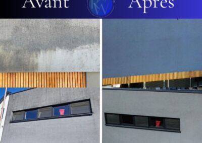 Nettoyage de façade par R-wash avant-après