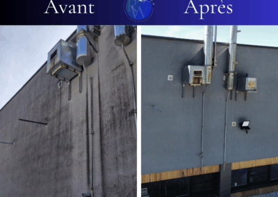 Nettoyage de façade par R-wash avant-après