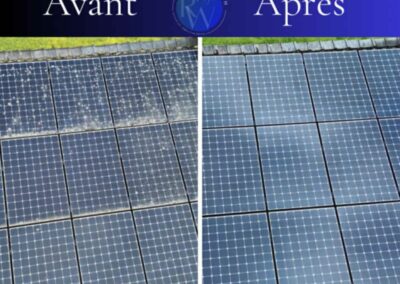 Nettoyage de panneaux solaires par R-Wash avant après