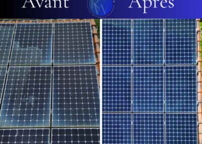 Nettoyage de panneaux solaires par R-Wash avant après