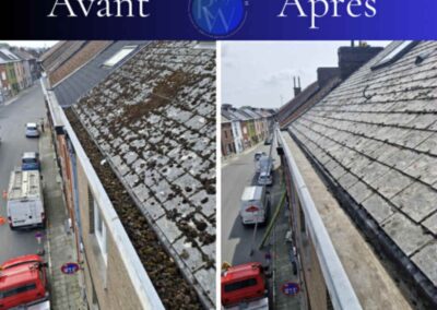 Nettoyage de corniche par R-Wash avant/après